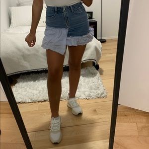 Contrast Patchwork Denim Mini Skirt - from Spain!